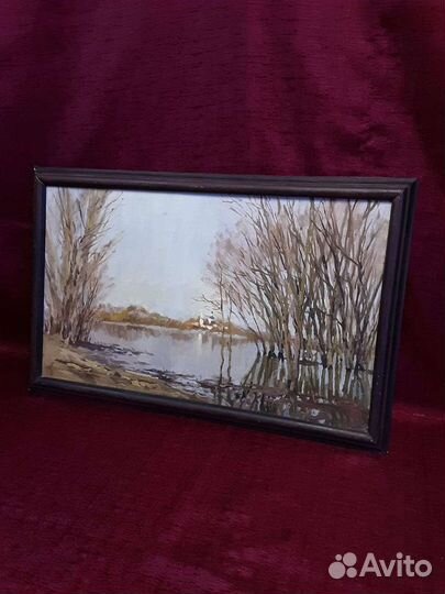 Картина в раме. Холст масло. Подпись художника