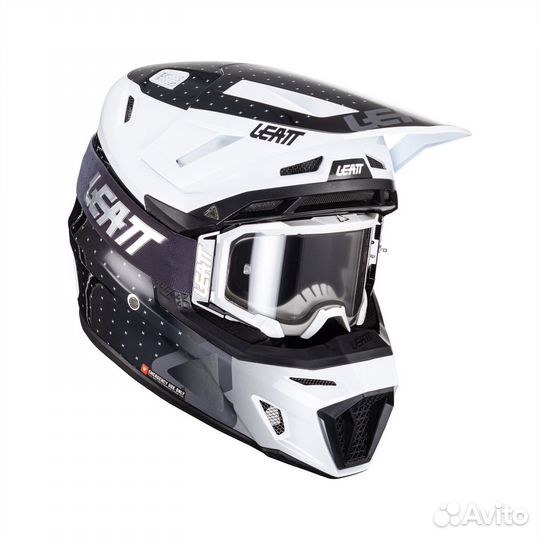 Мотошлем Leatt Moto 8.5 Helmet Kit, Black/White