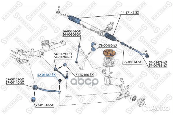 52-01487-SX опора шаровая\ BMW X5 3.0-4.8/3.0D