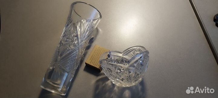 Конфетница и ваза из хрусталя