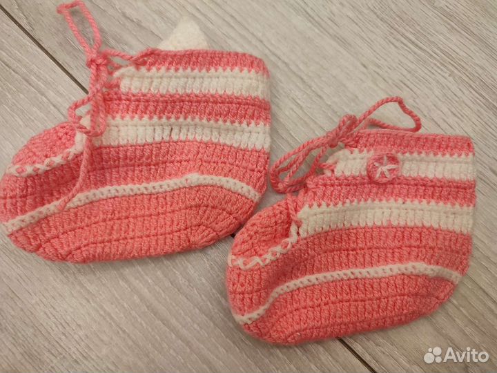 Пинетки вязаные для девочки