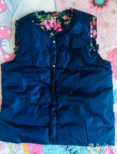 Жилетка для девочки двусторонняя