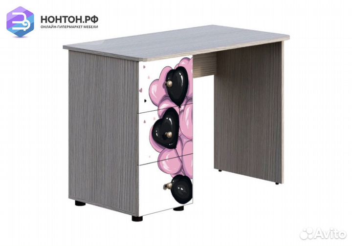 Письменный стол Мийа-3А ясень шимо светлый / белая