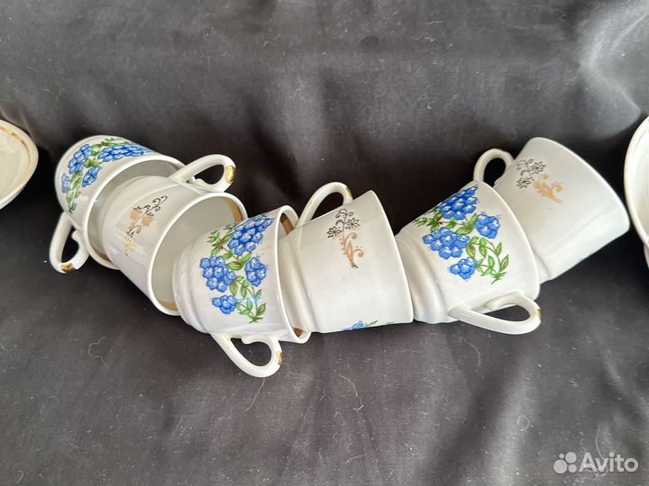Кофейный сервиз Незабудки гфз СССР 6 персон