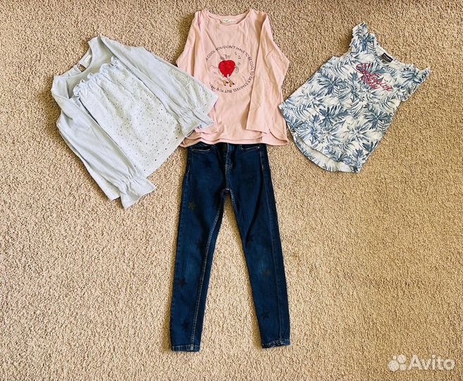 Большой пакет фирменных вещей на девочку, 122-128