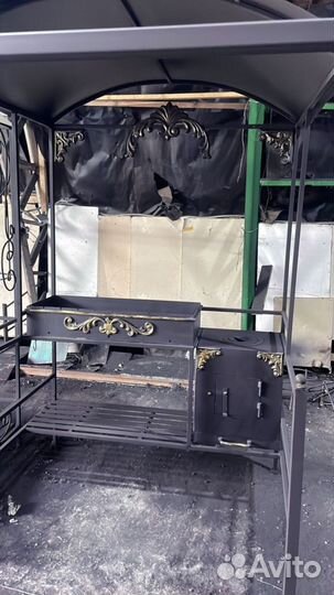 Кованый мангал с печью