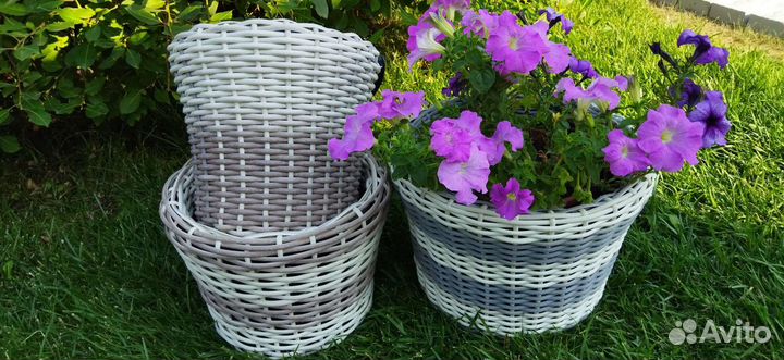 Кашпо из искусственного ротанга 10, 12, 20 л
