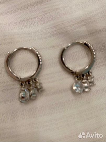 Серьги кольца с подвесками