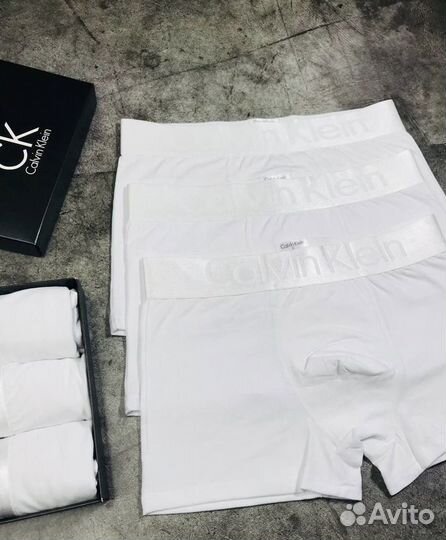 Трусы мужские белые calvin klein боксеры арт.79