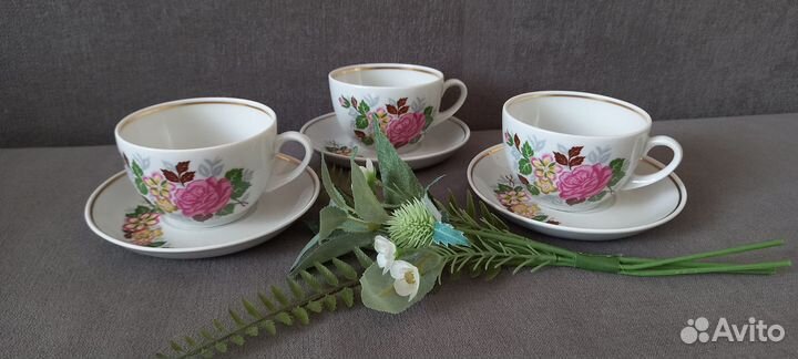 Чайные пары из сервизов (винтаж) 8 видов СССР