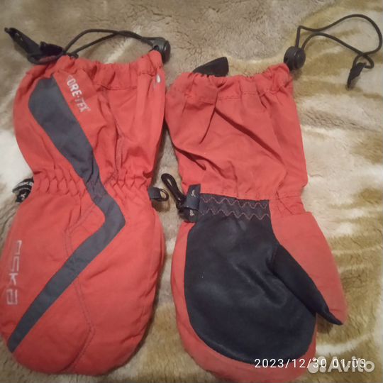 Краги и варежки-дубленки детские на 4-8 лет