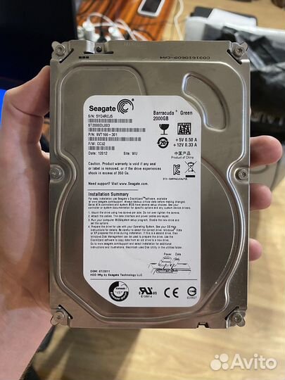 Жесткий диск HDD 2TB 2000GB Seagate Barracuda