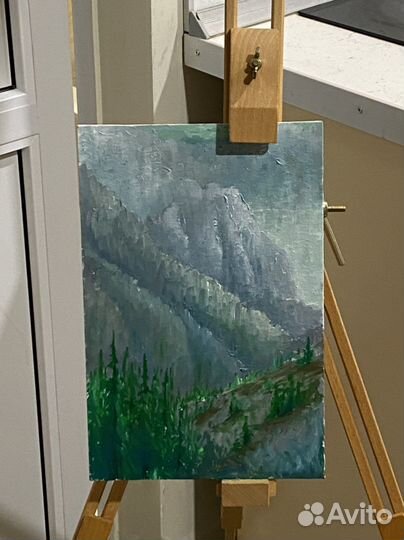 Картина маслом горный пейзаж