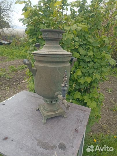 Самовар на дровах латунь