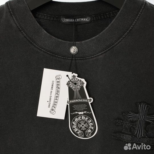 Футболка chrome hearts черная с крестами