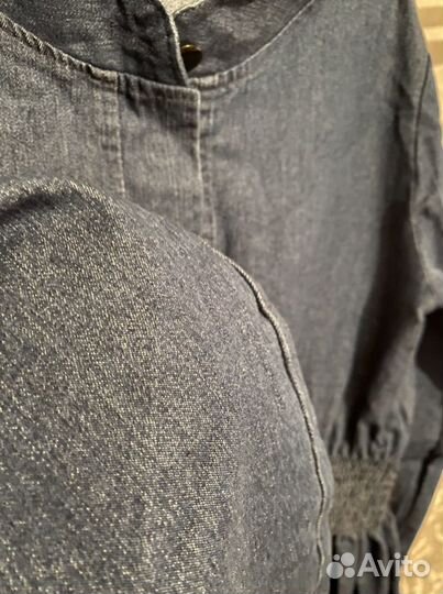 Длинное платье джинсовое