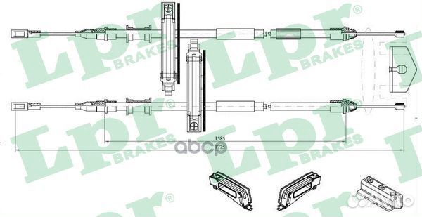 C0224B Трос ручного тормоза ford focus 03-04 2х