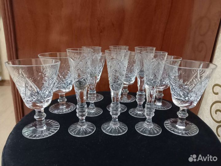 Рюмки, бокалы хрустальные, винтаж