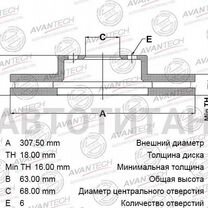 Диск тормозной avantech