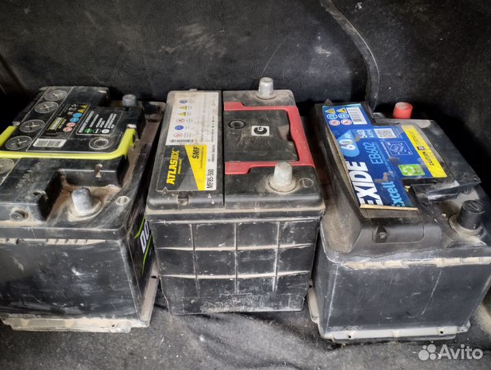 Аккумуляторы 12в 3шт 60, 60, 55 aH легковые