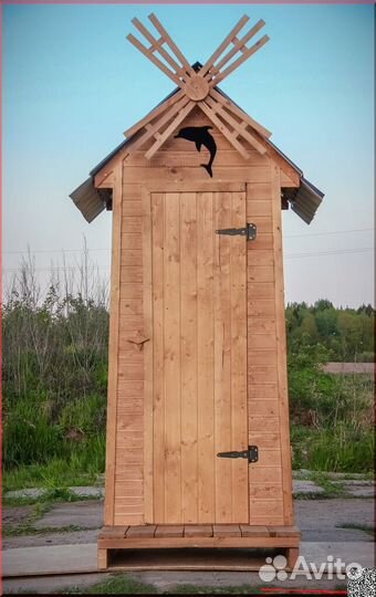 Дачный туалет деревянный SKU004