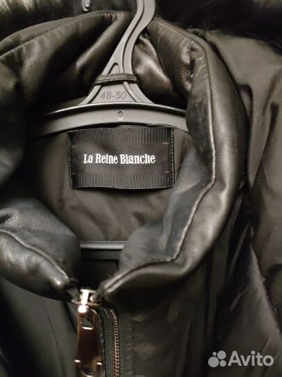 Пуховик нат. кожа зимний женский 50 черный