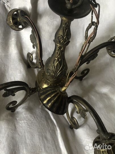 Люстра литая бронза Югославия
