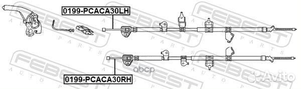 Трос ручного тормоза правый 0199pcaca30RH Febest