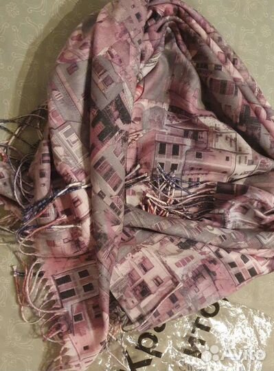 Палантин кашемировый двухсторонний.110х100