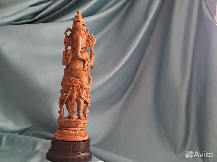 Антикварная Статуэтка Ганеша из красного дуба