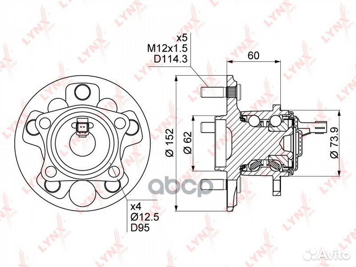 Ступица колеса зад прав/лев Toyota Corolla