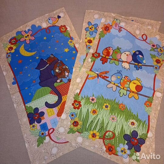 Коты&птички кух.полот.3шт.30х55 хлопок