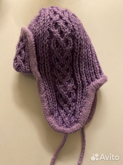 Шапка-ушанка вязаная