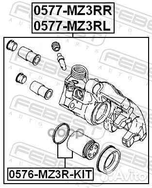 Суппорт тормозной зад прав mazda 3 BK 2003