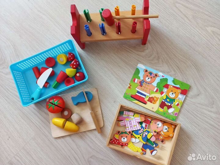 Развивающие деревянные игрушки монтессори