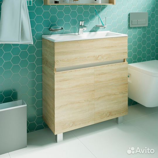 Тумба с раковиной 1MarKa Mira 60H дуб сонома