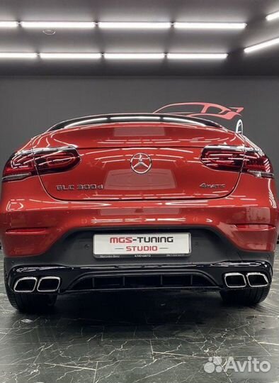 Диффузор с насадками+пороги Mercedes GLC-coupe 253