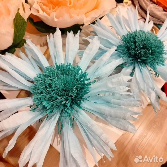 Ростовые цветы из гофрированной бумаги