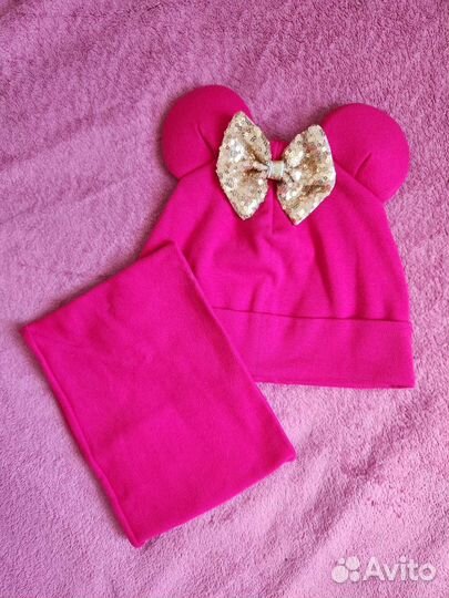 Шапка со снудом для девочки 4, 5 лет