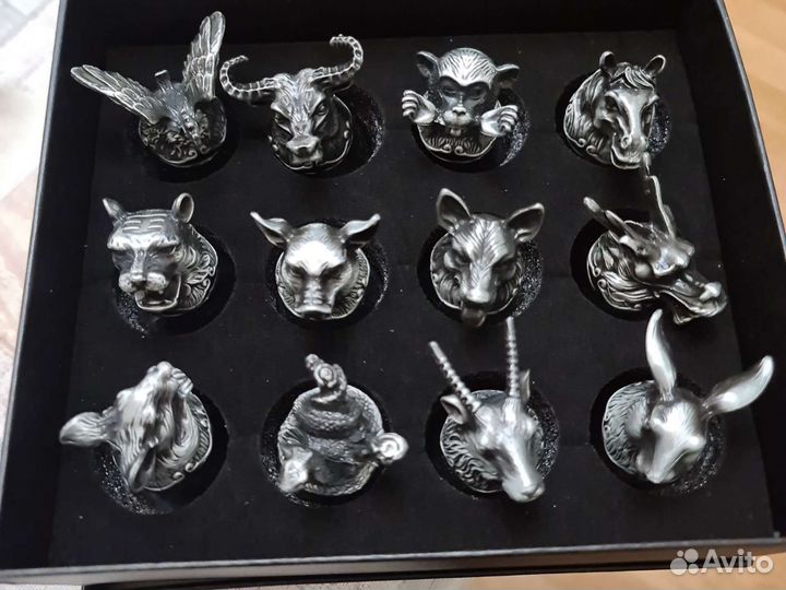 Подарочный набор. Рюмки перевёртыши 12 зверушек