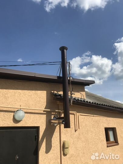 Монтаж дымохода и вентиляции