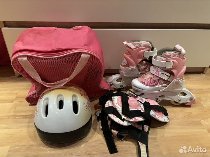 Роликовые коньки детские с защитой