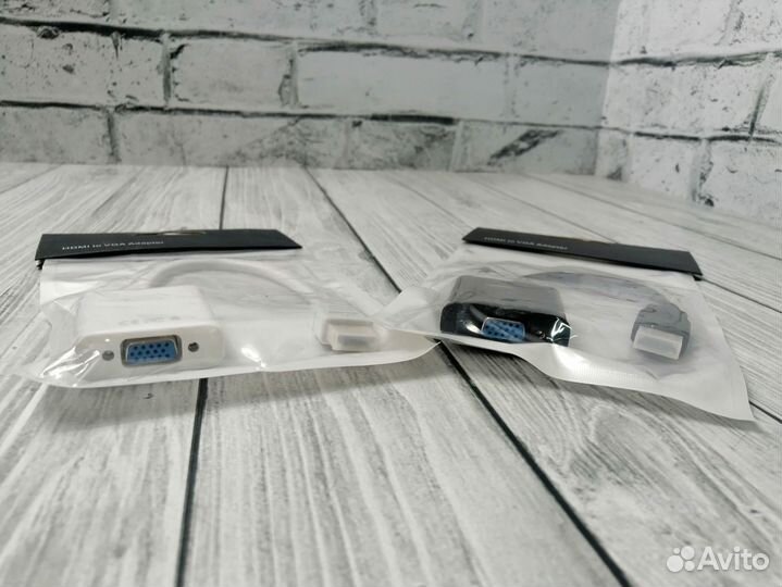 Переходник hdmi vga, новый, белый и черный