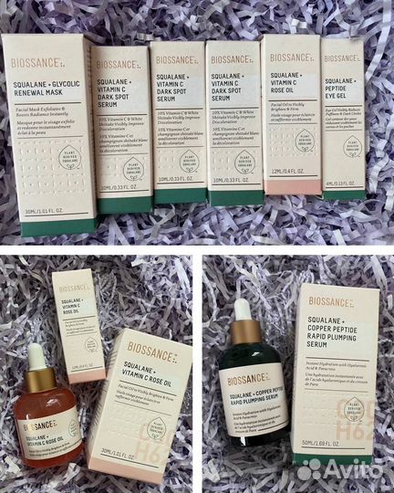 Biossance Squalane Vit C Rose, масло, сыворотки