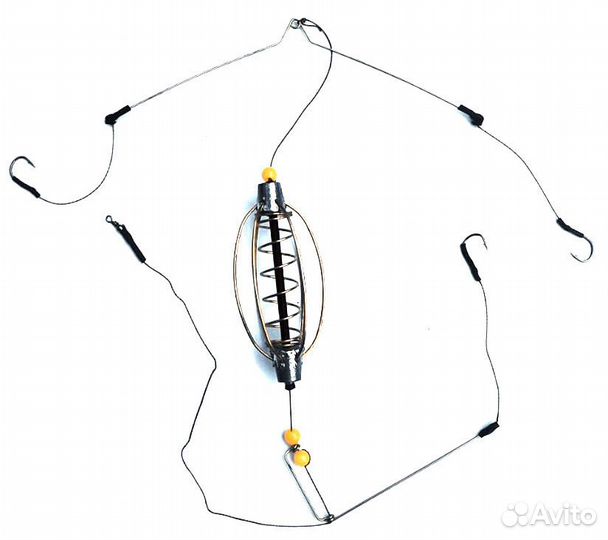 Набор монтажей карповых/ Фидерные монтажи кормушки Арбуз 4 шт по 40 гр