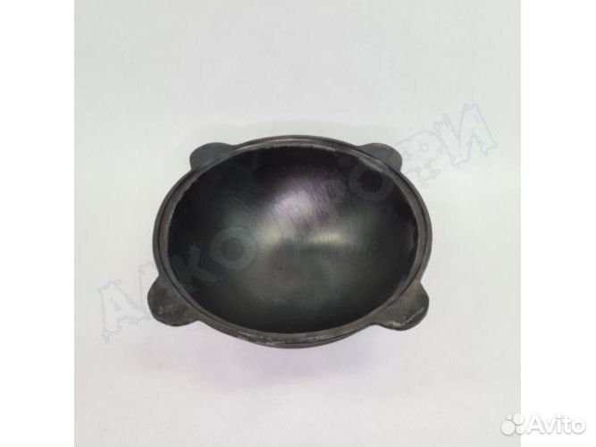 Казан чугунный с крышкой 10л круглое дно