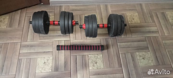 Новые 10кг 2 шт.+штанга