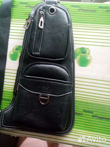 Мужская кожаная сумка через плечо новая