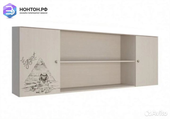 Полка навесная Мийа-3А ясень шимо светлый / фотопе