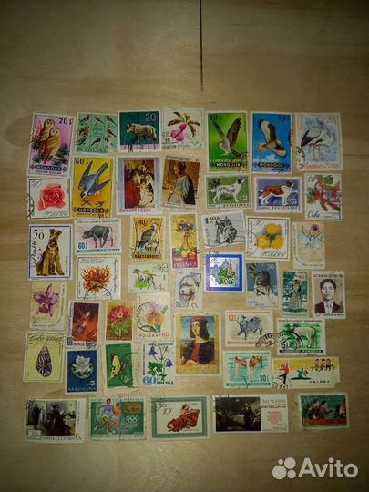 Марки разных стран 50-70 годы, 300 шт